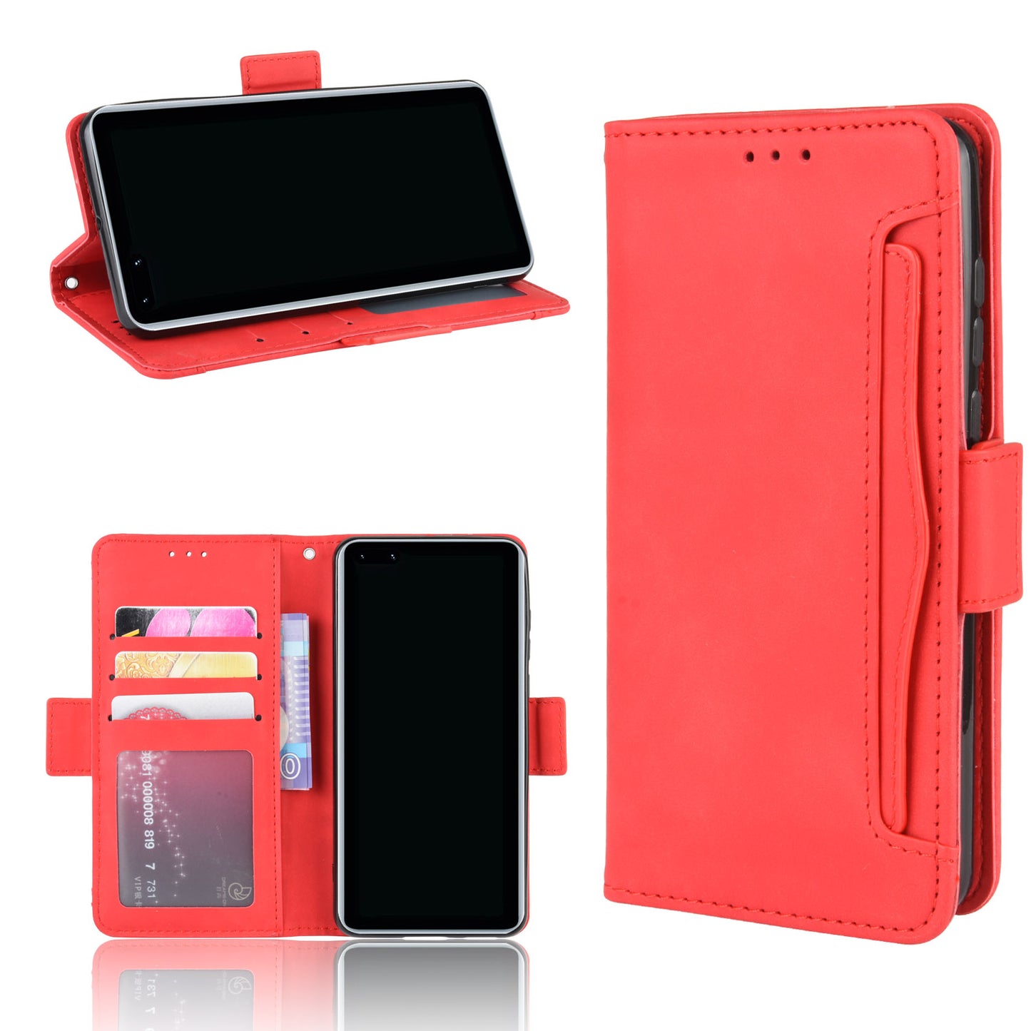 PU Leather with Multiple Card Slots Cover for Huawei P40 Pro+