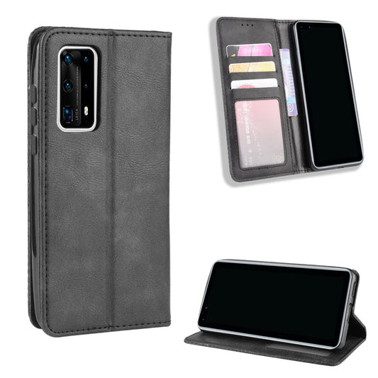 Retro Leather with Wallet Stand Cover for Huawei P40 Pro+