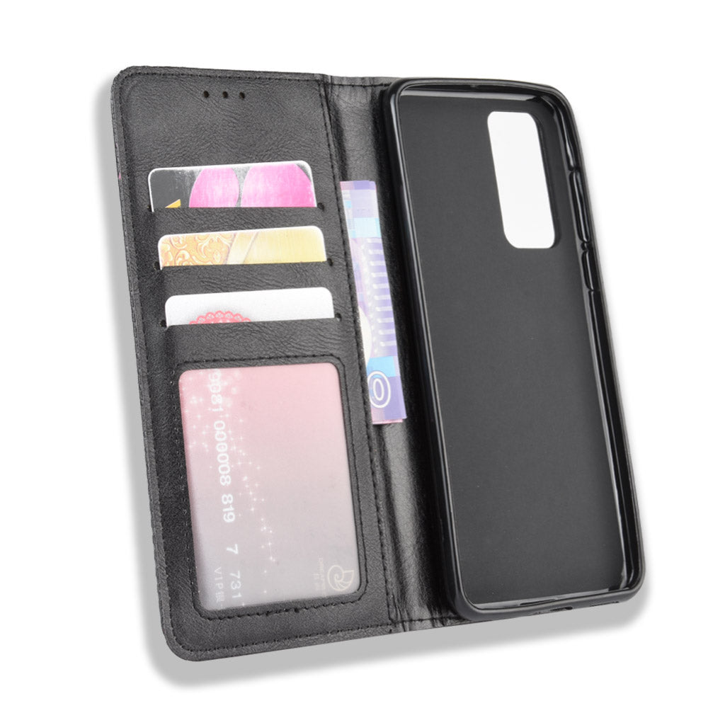 Retro Leather with Wallet Stand Cover for Huawei P40 Pro+