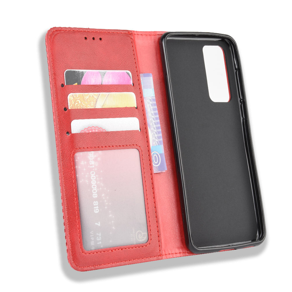 Retro Leather with Wallet Stand Cover for Huawei P40 Pro+