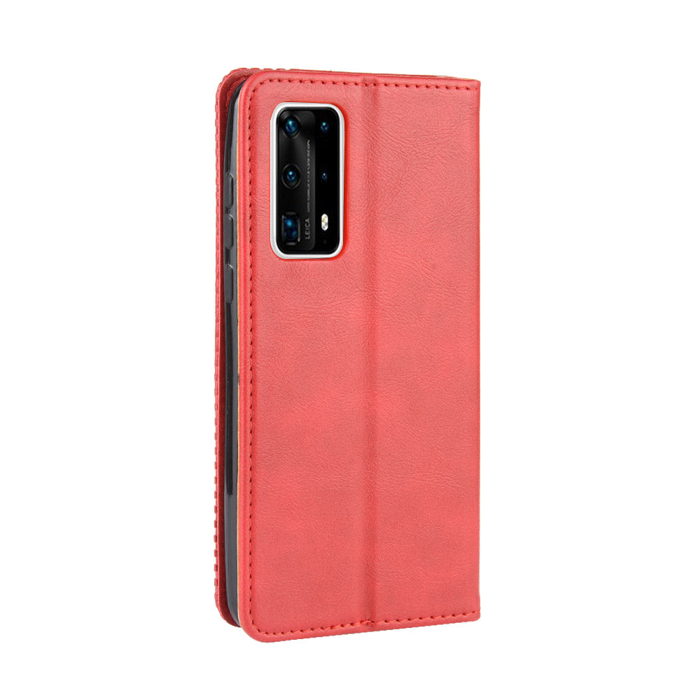 Retro Leather with Wallet Stand Cover for Huawei P40 Pro+