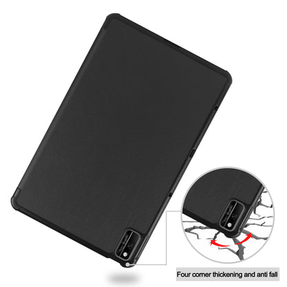 For Huawei MatePad 10.4 (2020)/(2022)/Honor V6 PU Leather Case Protective Shell Shockproof Three-fold Stand Tablet Cover