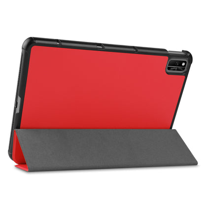 For Huawei MatePad 10.4 (2020)/(2022)/Honor V6 PU Leather Case Protective Shell Shockproof Three-fold Stand Tablet Cover