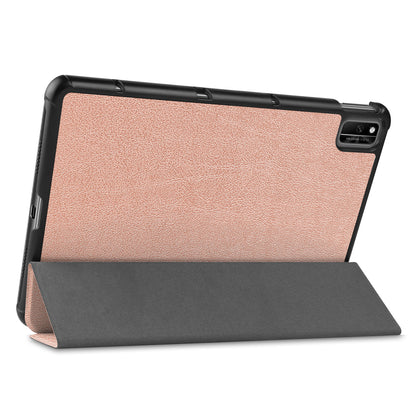 For Huawei MatePad 10.4 (2020)/(2022)/Honor V6 PU Leather Case Protective Shell Shockproof Three-fold Stand Tablet Cover