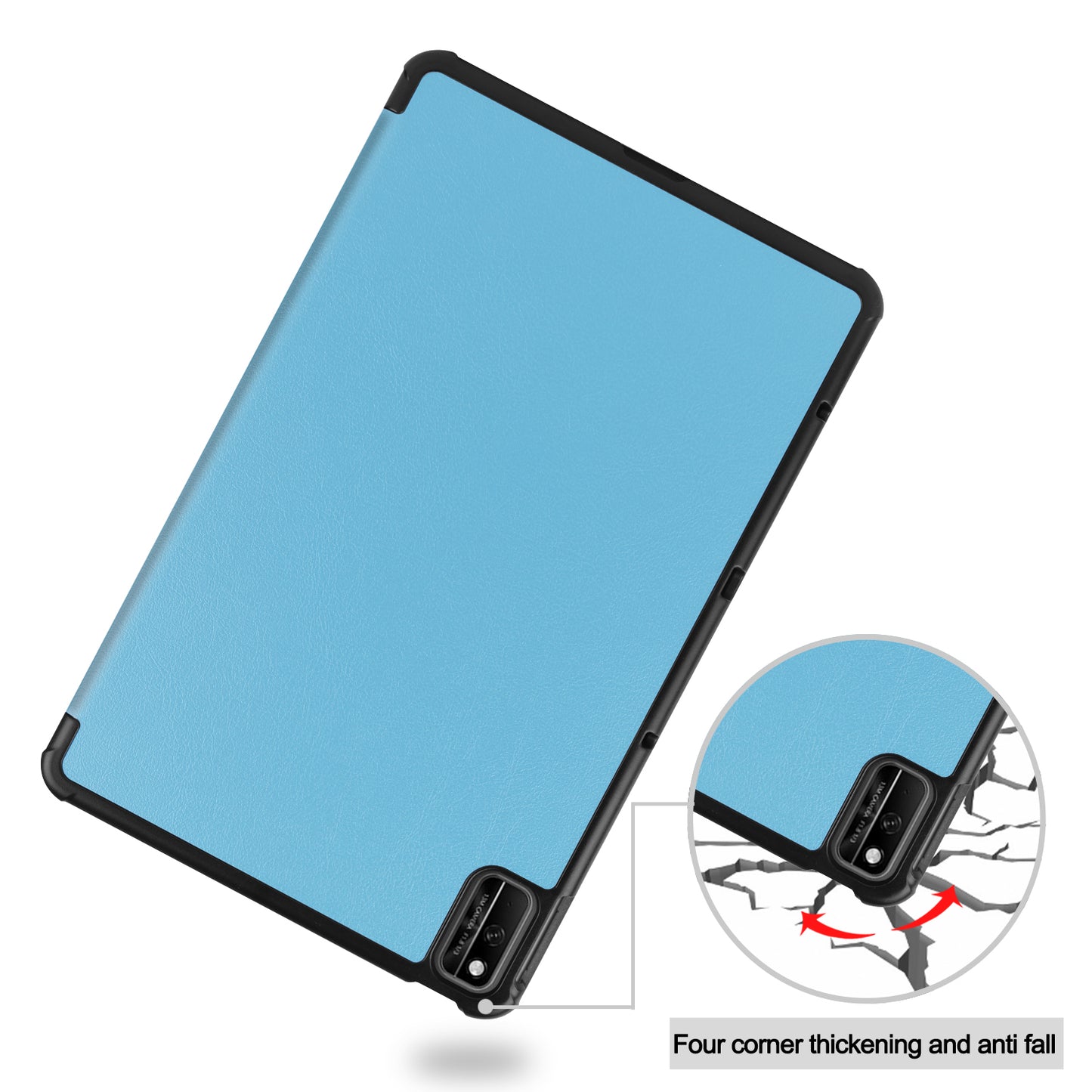 For Huawei MatePad 10.4 (2020)/(2022)/Honor V6 PU Leather Case Protective Shell Shockproof Three-fold Stand Tablet Cover