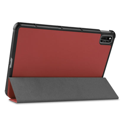For Huawei MatePad 10.4 (2020)/(2022)/Honor V6 PU Leather Case Protective Shell Shockproof Three-fold Stand Tablet Cover