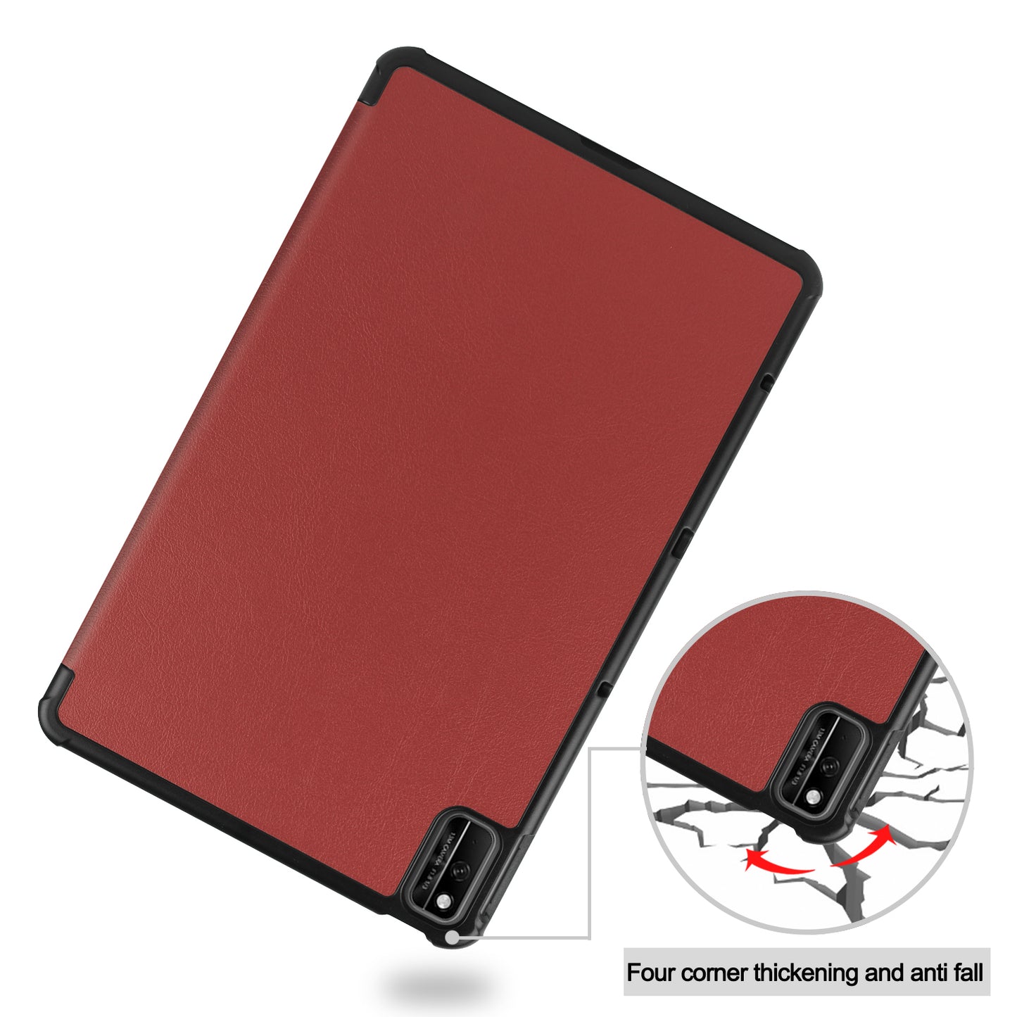 For Huawei MatePad 10.4 (2020)/(2022)/Honor V6 PU Leather Case Protective Shell Shockproof Three-fold Stand Tablet Cover