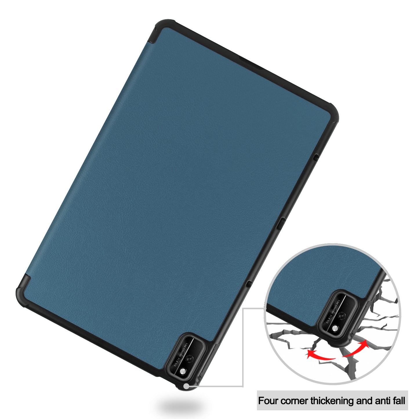 For Huawei MatePad 10.4 (2020)/(2022)/Honor V6 PU Leather Case Protective Shell Shockproof Three-fold Stand Tablet Cover