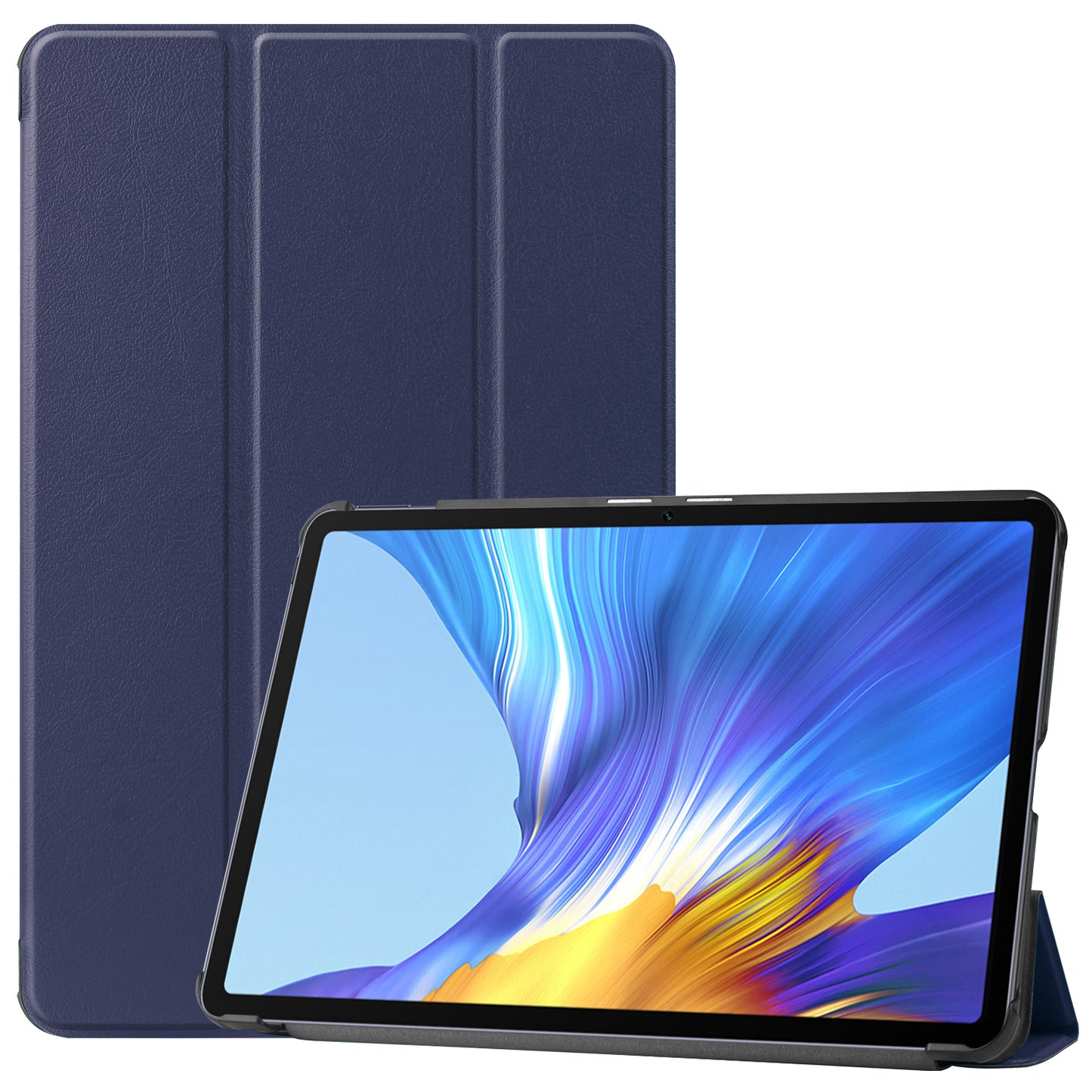 For Huawei MatePad 10.4 (2020)/(2022)/Honor V6 PU Leather Case Protective Shell Shockproof Three-fold Stand Tablet Cover