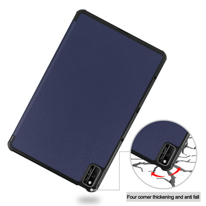 For Huawei MatePad 10.4 (2020)/(2022)/Honor V6 PU Leather Case Protective Shell Shockproof Three-fold Stand Tablet Cover