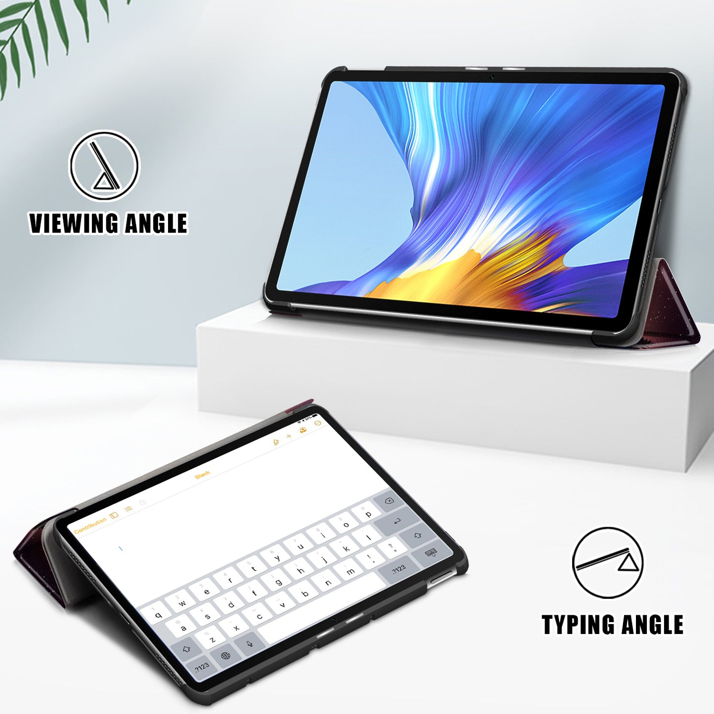Pattern Printing PU Leather Tri-fold Stand Tablet Case for Honor V6 5G 10.4/Huawei MatePad 10.4