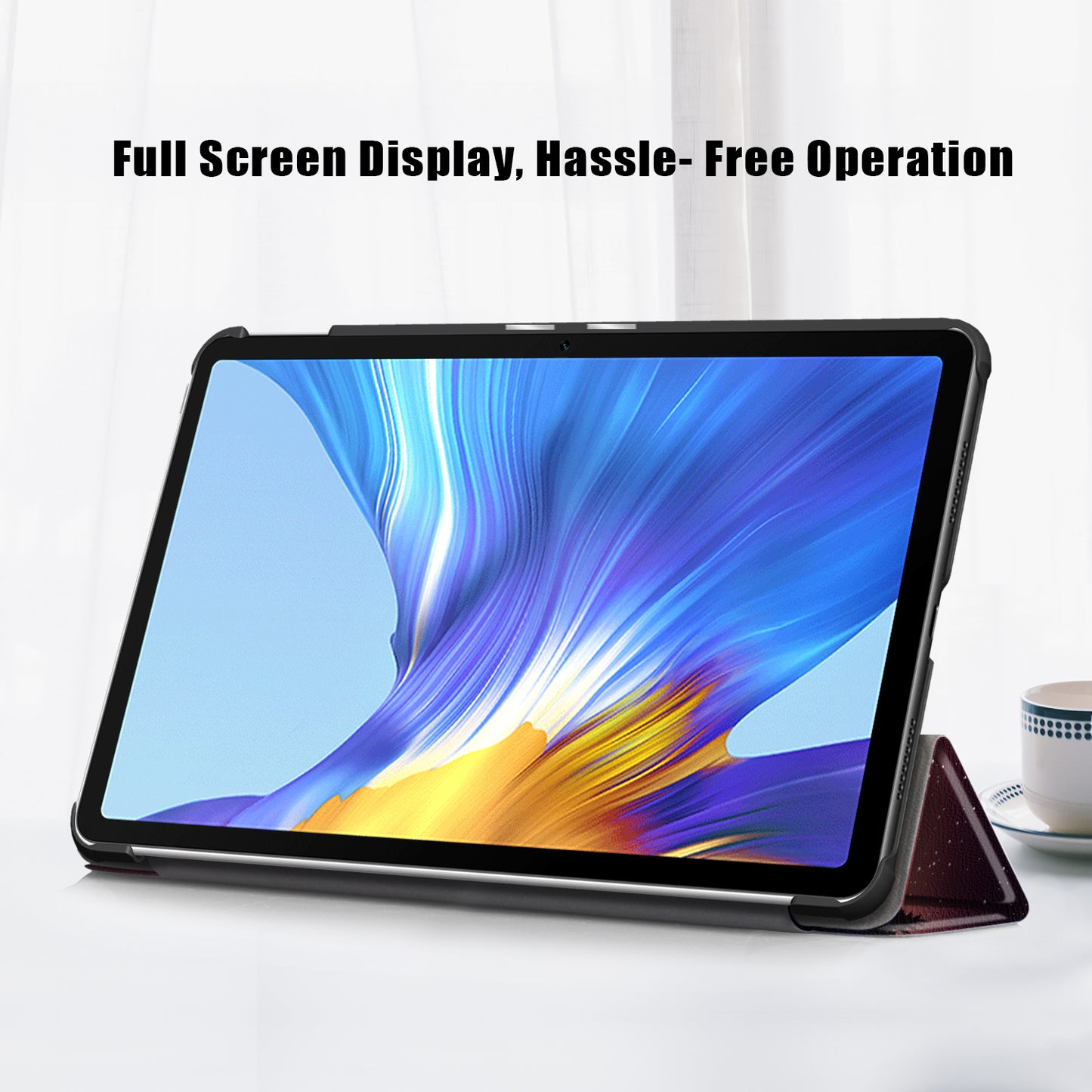 Pattern Printing PU Leather Tri-fold Stand Tablet Case for Honor V6 5G 10.4/Huawei MatePad 10.4