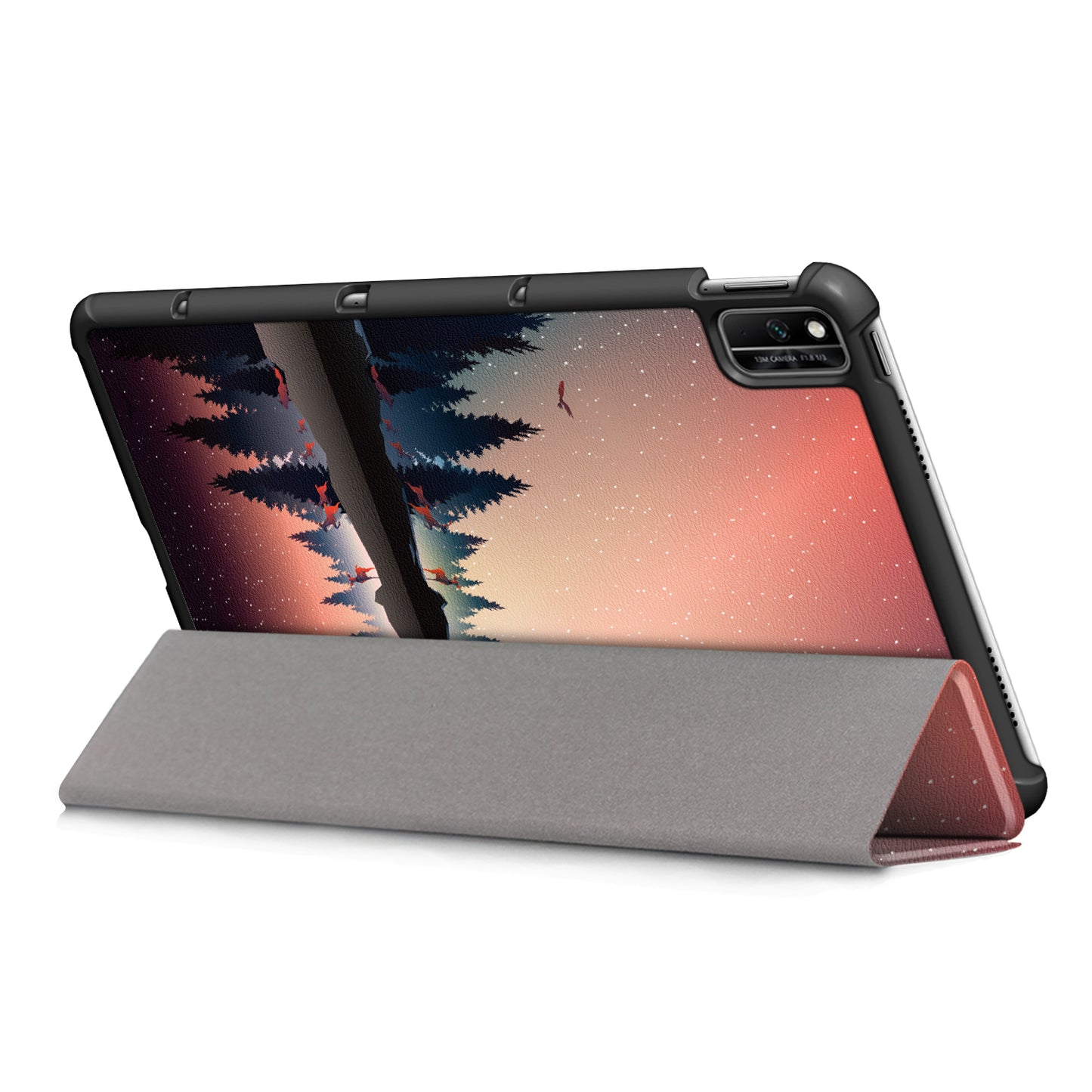 Pattern Printing PU Leather Tri-fold Stand Tablet Case for Honor V6 5G 10.4/Huawei MatePad 10.4