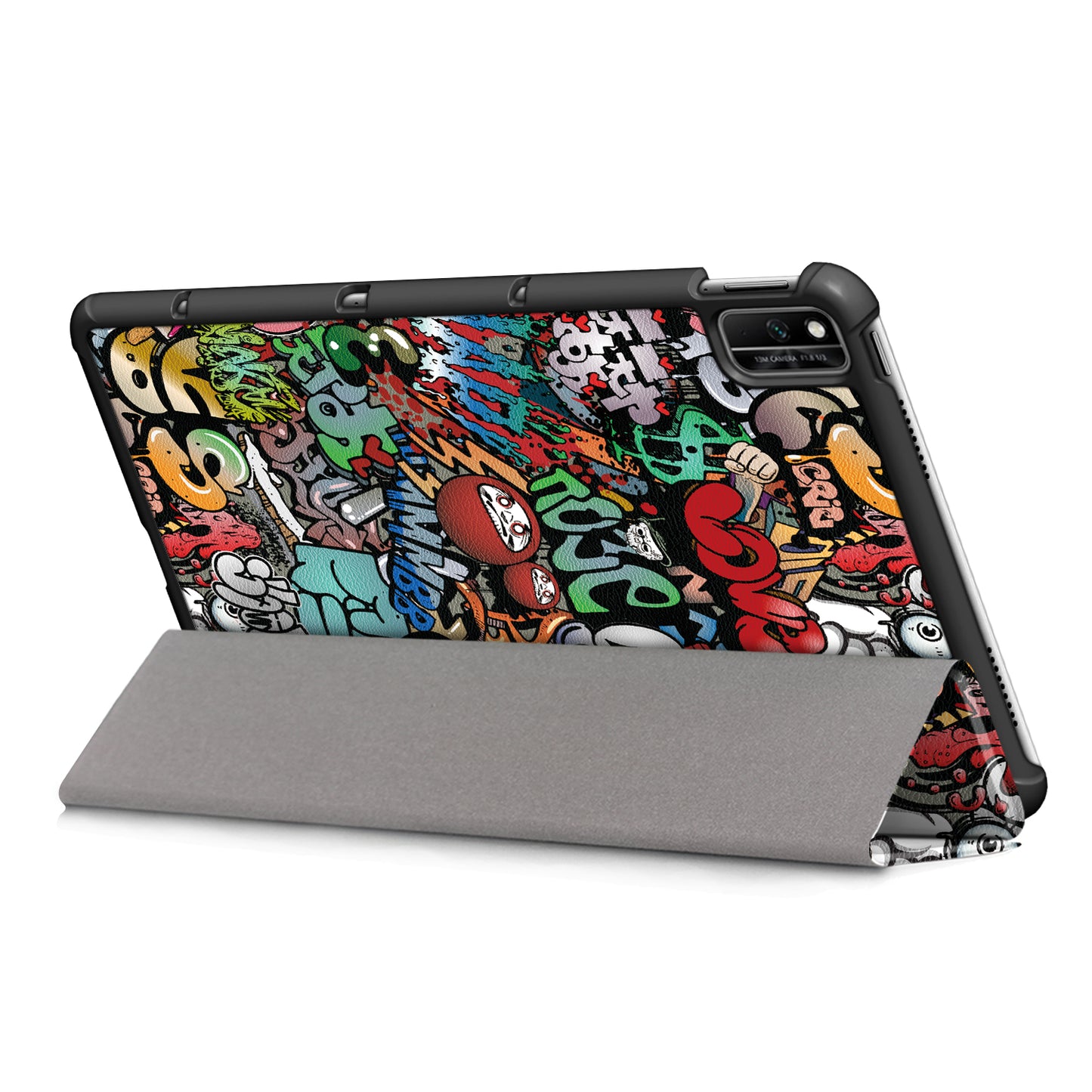 Pattern Printing PU Leather Tri-fold Stand Tablet Case for Honor V6 5G 10.4/Huawei MatePad 10.4