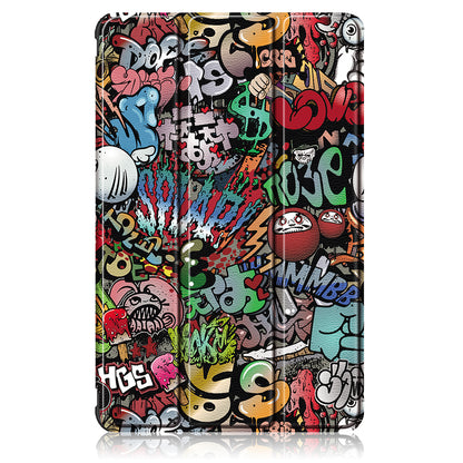 Pattern Printing PU Leather Tri-fold Stand Tablet Case for Honor V6 5G 10.4/Huawei MatePad 10.4