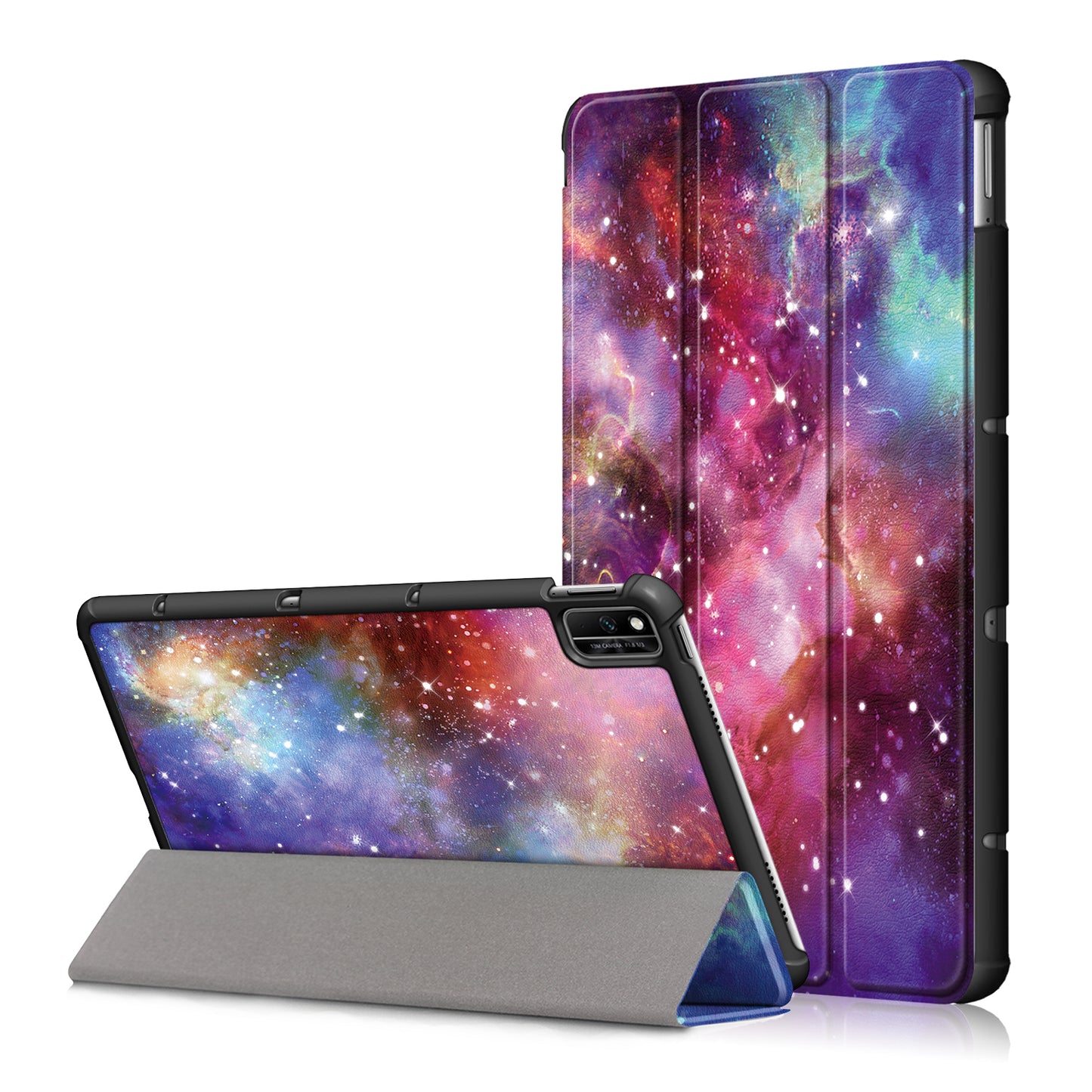 Pattern Printing PU Leather Tri-fold Stand Tablet Case for Honor V6 5G 10.4/Huawei MatePad 10.4