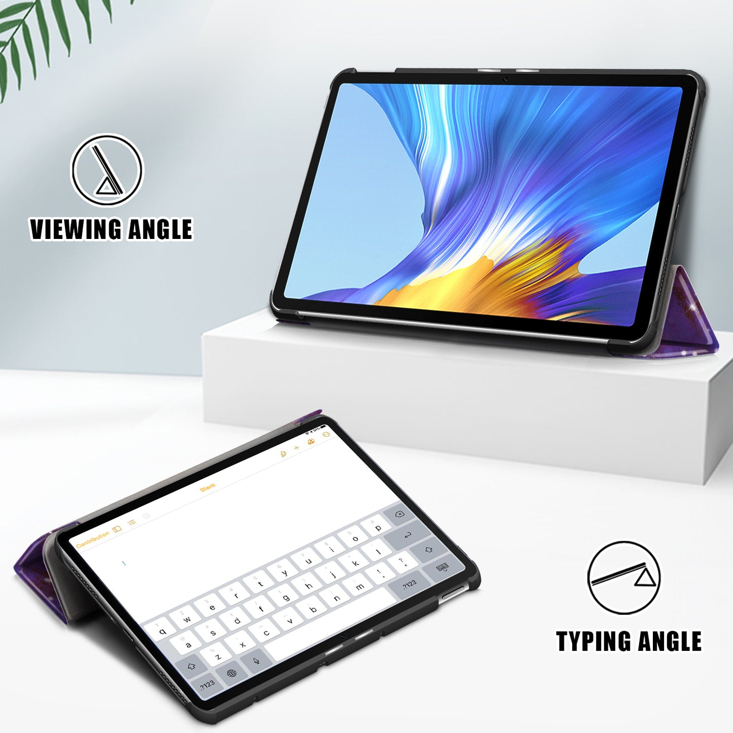 Pattern Printing PU Leather Tri-fold Stand Tablet Case for Honor V6 5G 10.4/Huawei MatePad 10.4