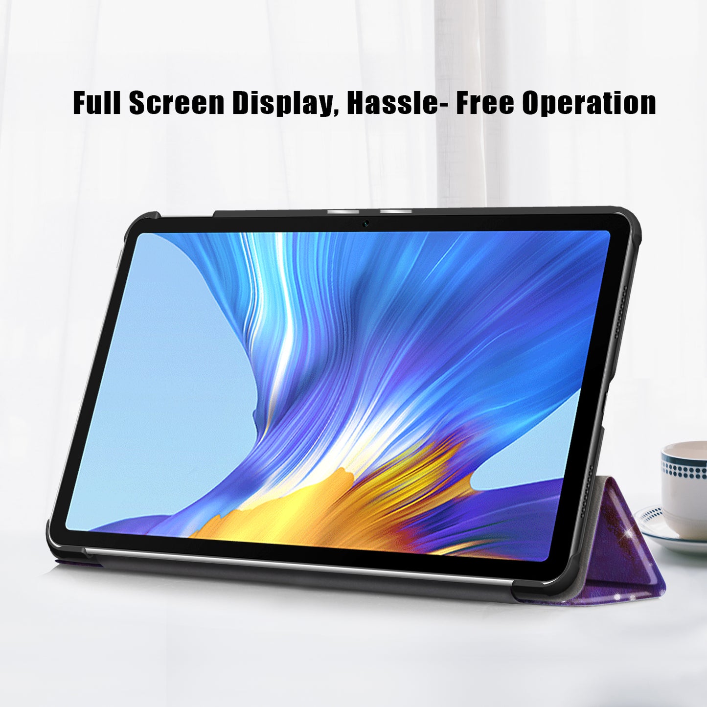 Pattern Printing PU Leather Tri-fold Stand Tablet Case for Honor V6 5G 10.4/Huawei MatePad 10.4