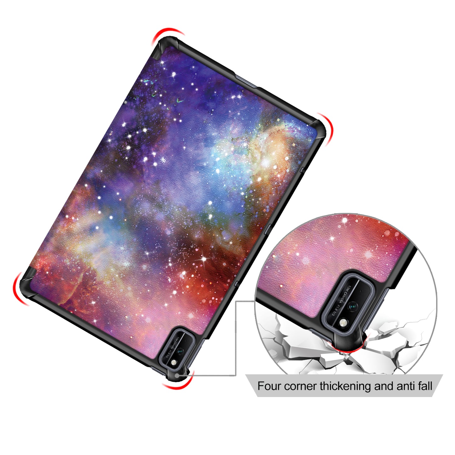 Pattern Printing PU Leather Tri-fold Stand Tablet Case for Honor V6 5G 10.4/Huawei MatePad 10.4