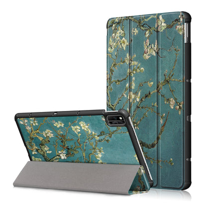 Pattern Printing PU Leather Tri-fold Stand Tablet Case for Honor V6 5G 10.4/Huawei MatePad 10.4
