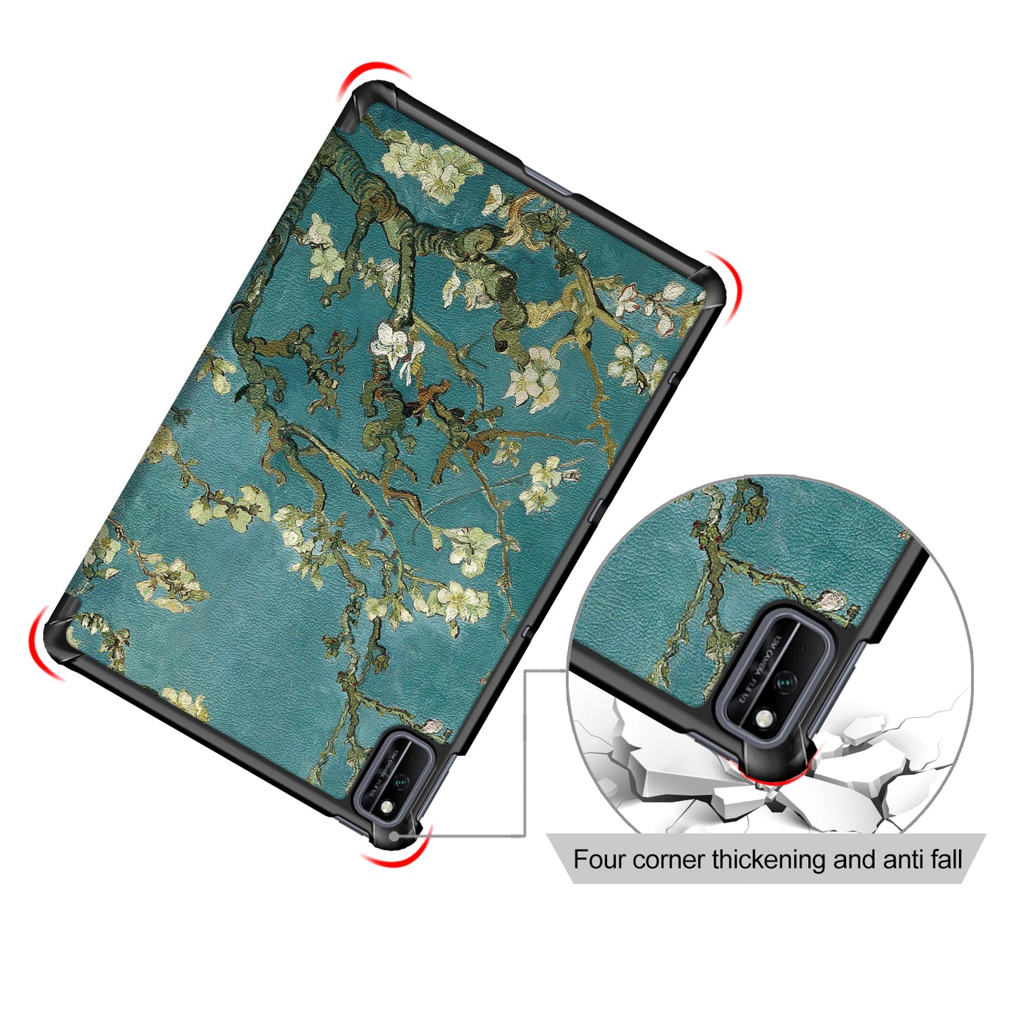 Pattern Printing PU Leather Tri-fold Stand Tablet Case for Honor V6 5G 10.4/Huawei MatePad 10.4