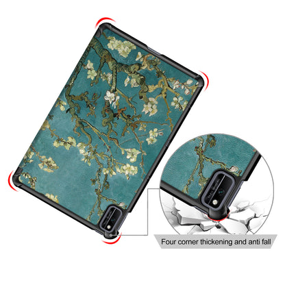 Pattern Printing PU Leather Tri-fold Stand Tablet Case for Honor V6 5G 10.4/Huawei MatePad 10.4