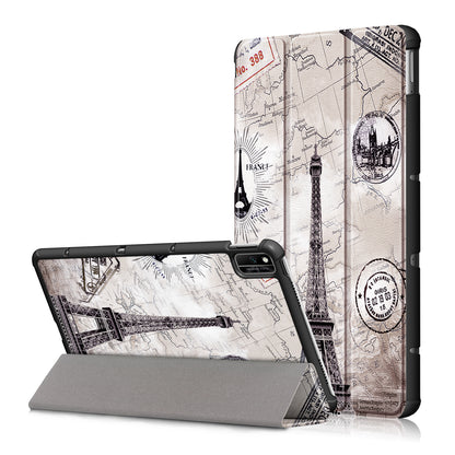 Pattern Printing PU Leather Tri-fold Stand Tablet Case for Honor V6 5G 10.4/Huawei MatePad 10.4