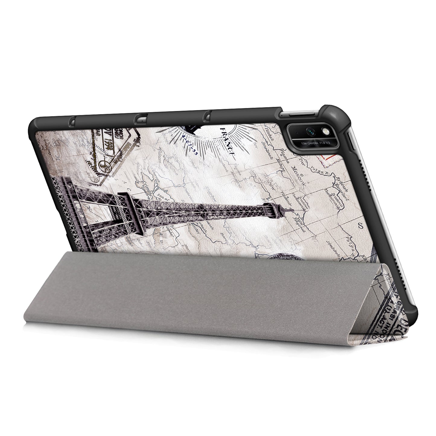 Pattern Printing PU Leather Tri-fold Stand Tablet Case for Honor V6 5G 10.4/Huawei MatePad 10.4