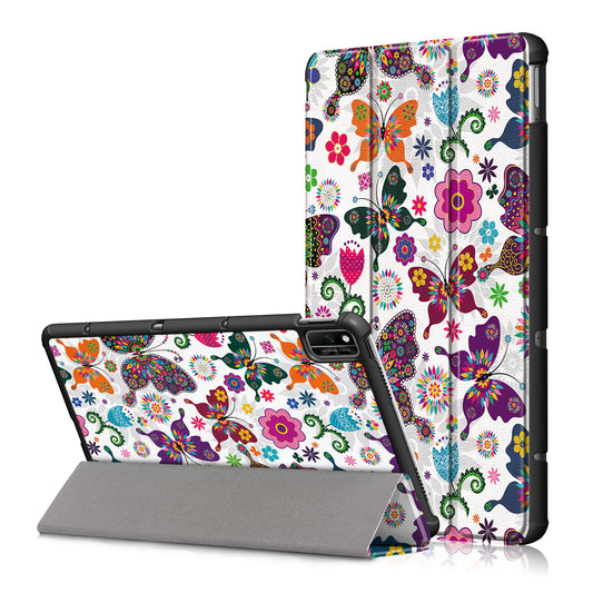 Pattern Printing PU Leather Tri-fold Stand Tablet Case for Honor V6 5G 10.4/Huawei MatePad 10.4