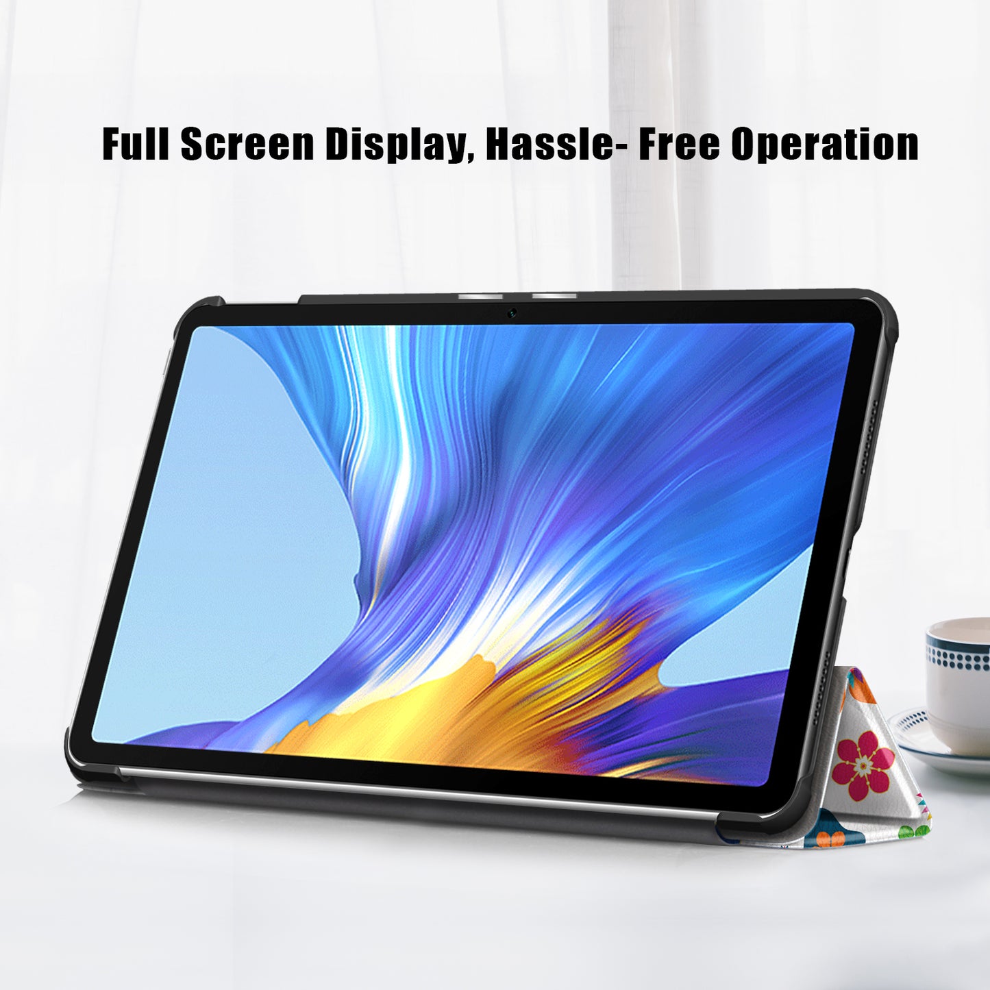 Pattern Printing PU Leather Tri-fold Stand Tablet Case for Honor V6 5G 10.4/Huawei MatePad 10.4