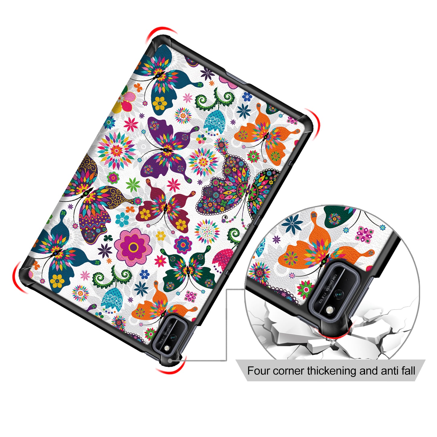 Pattern Printing PU Leather Tri-fold Stand Tablet Case for Honor V6 5G 10.4/Huawei MatePad 10.4