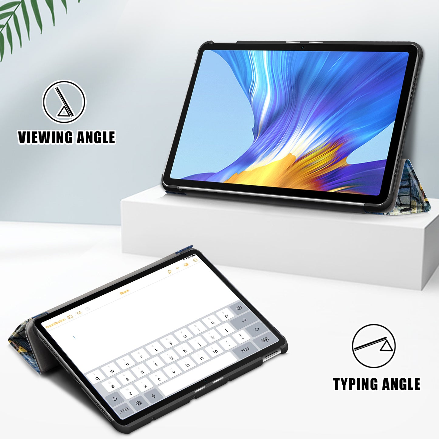 Pattern Printing PU Leather Tri-fold Stand Tablet Case for Honor V6 5G 10.4/Huawei MatePad 10.4