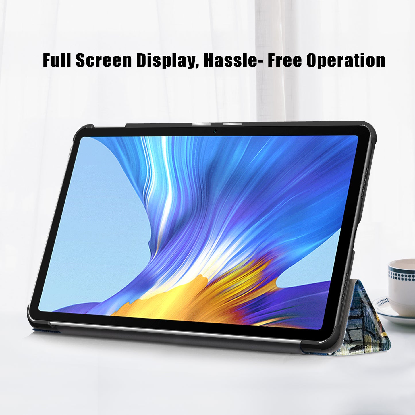 Pattern Printing PU Leather Tri-fold Stand Tablet Case for Honor V6 5G 10.4/Huawei MatePad 10.4