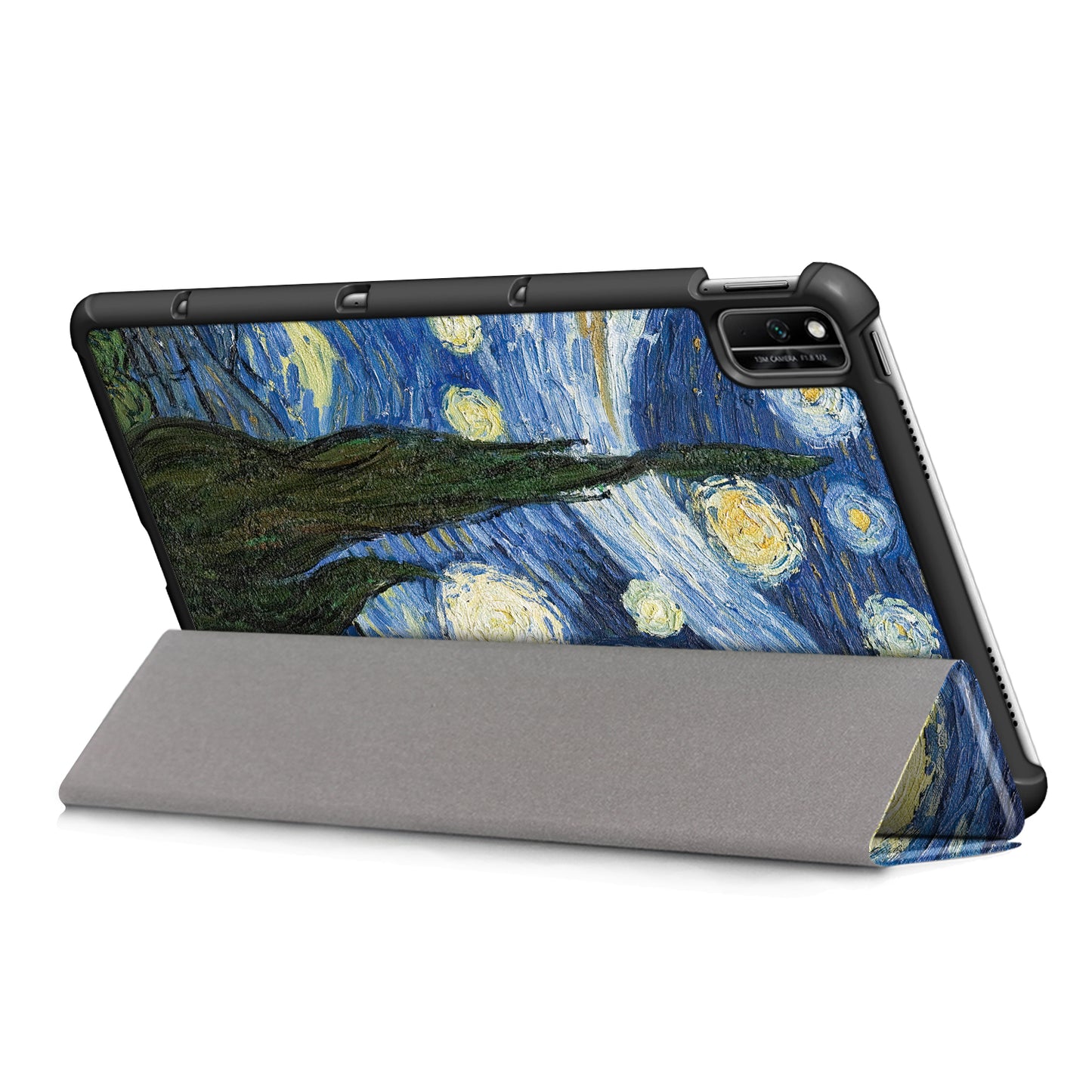 Pattern Printing PU Leather Tri-fold Stand Tablet Case for Honor V6 5G 10.4/Huawei MatePad 10.4