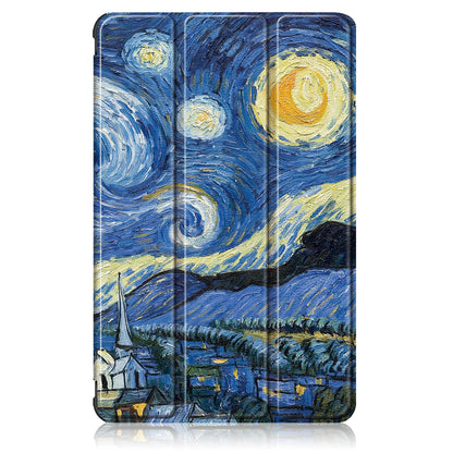 Pattern Printing PU Leather Tri-fold Stand Tablet Case for Honor V6 5G 10.4/Huawei MatePad 10.4