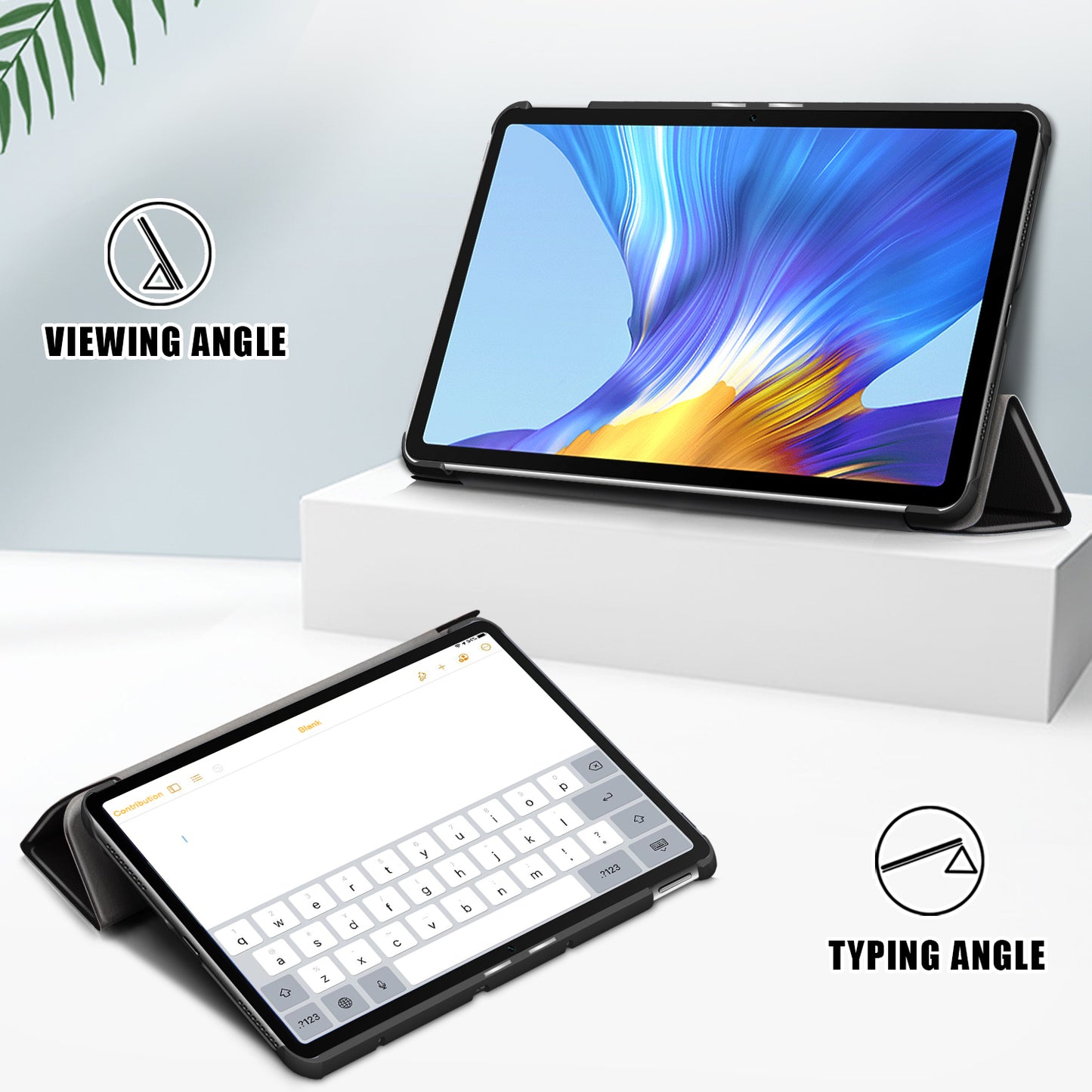 Pattern Printing PU Leather Tri-fold Stand Tablet Case for Honor V6 5G 10.4/Huawei MatePad 10.4