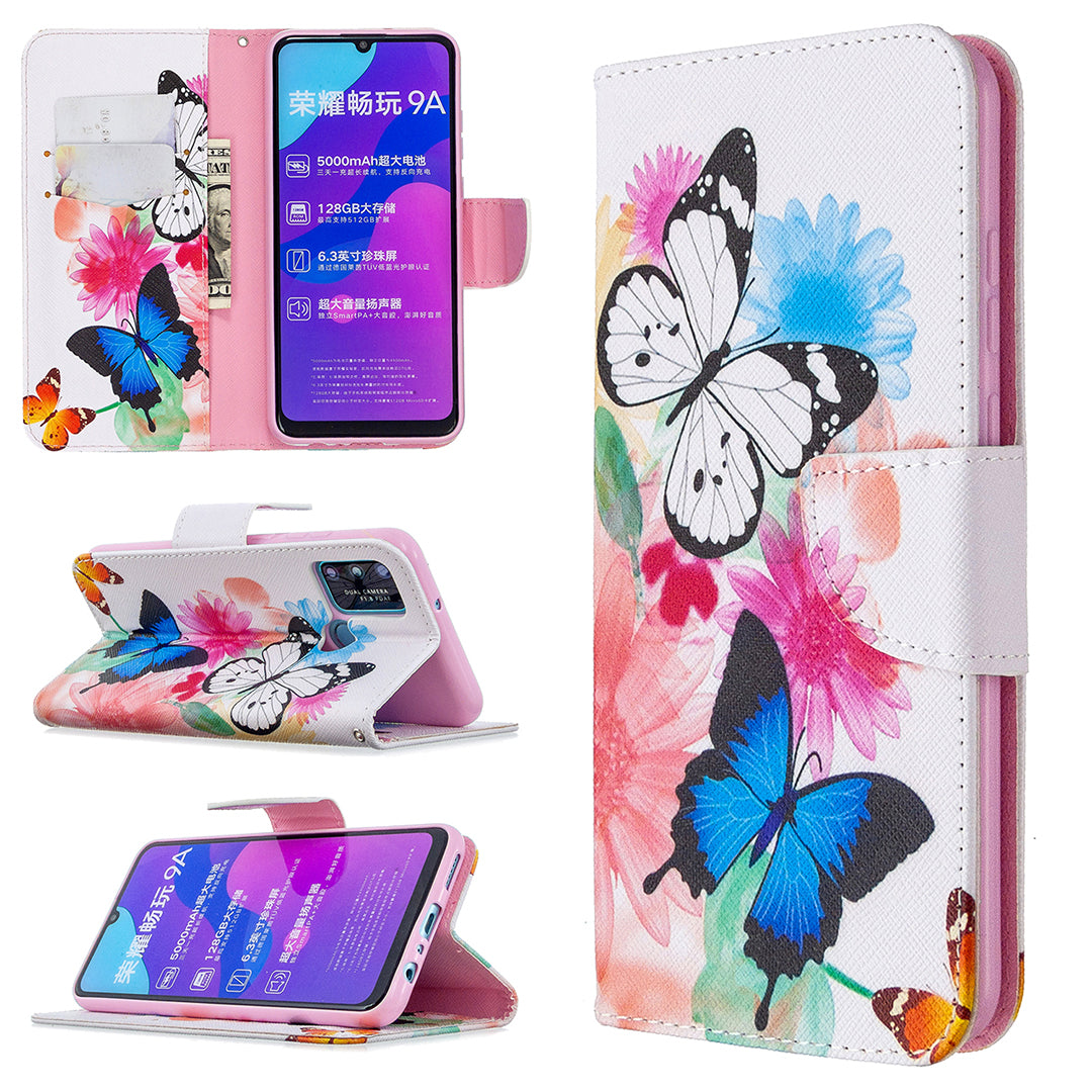 Pattern Printing Magnetic Leather Stand Case for Honor 9A