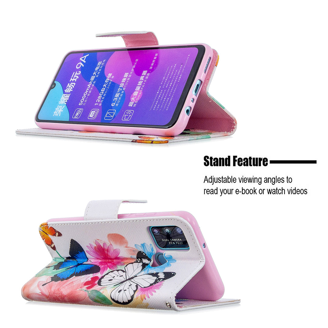 Pattern Printing Magnetic Leather Stand Case for Honor 9A