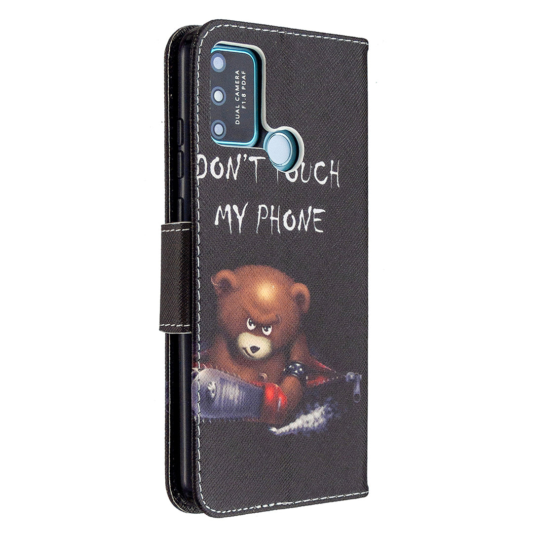 Pattern Printing Magnetic Leather Stand Case for Honor 9A