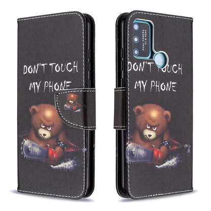 Pattern Printing Magnetic Leather Stand Case for Honor 9A
