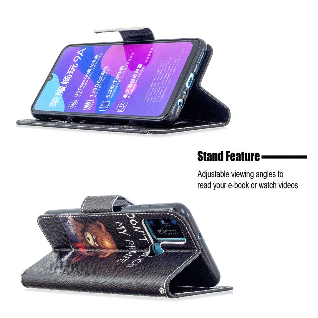 Pattern Printing Magnetic Leather Stand Case for Honor 9A