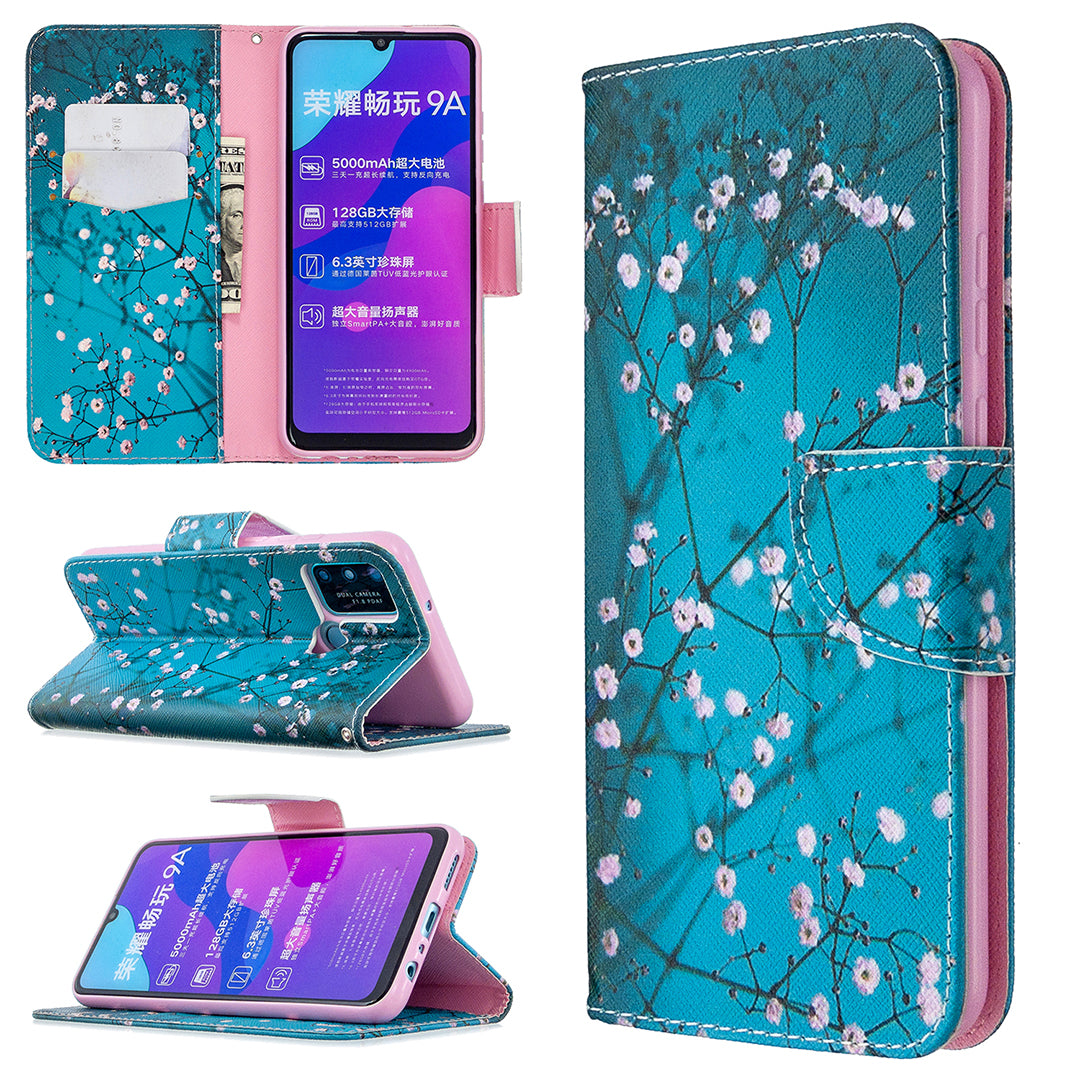 Pattern Printing Magnetic Leather Stand Case for Honor 9A