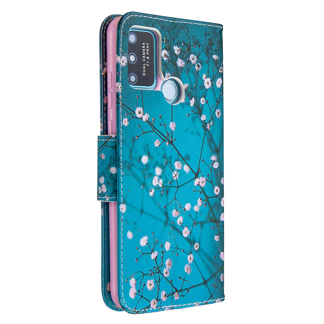 Pattern Printing Magnetic Leather Stand Case for Honor 9A