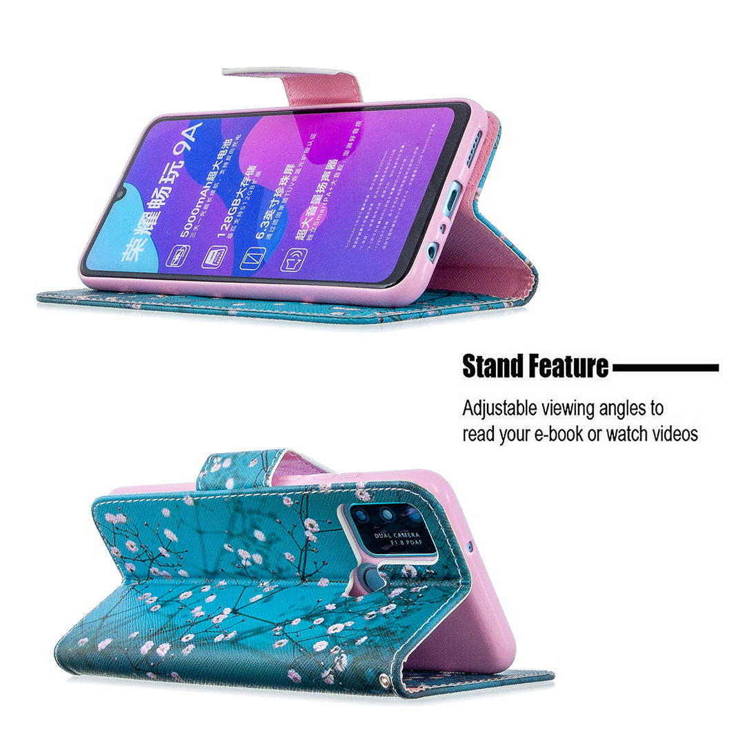 Pattern Printing Magnetic Leather Stand Case for Honor 9A