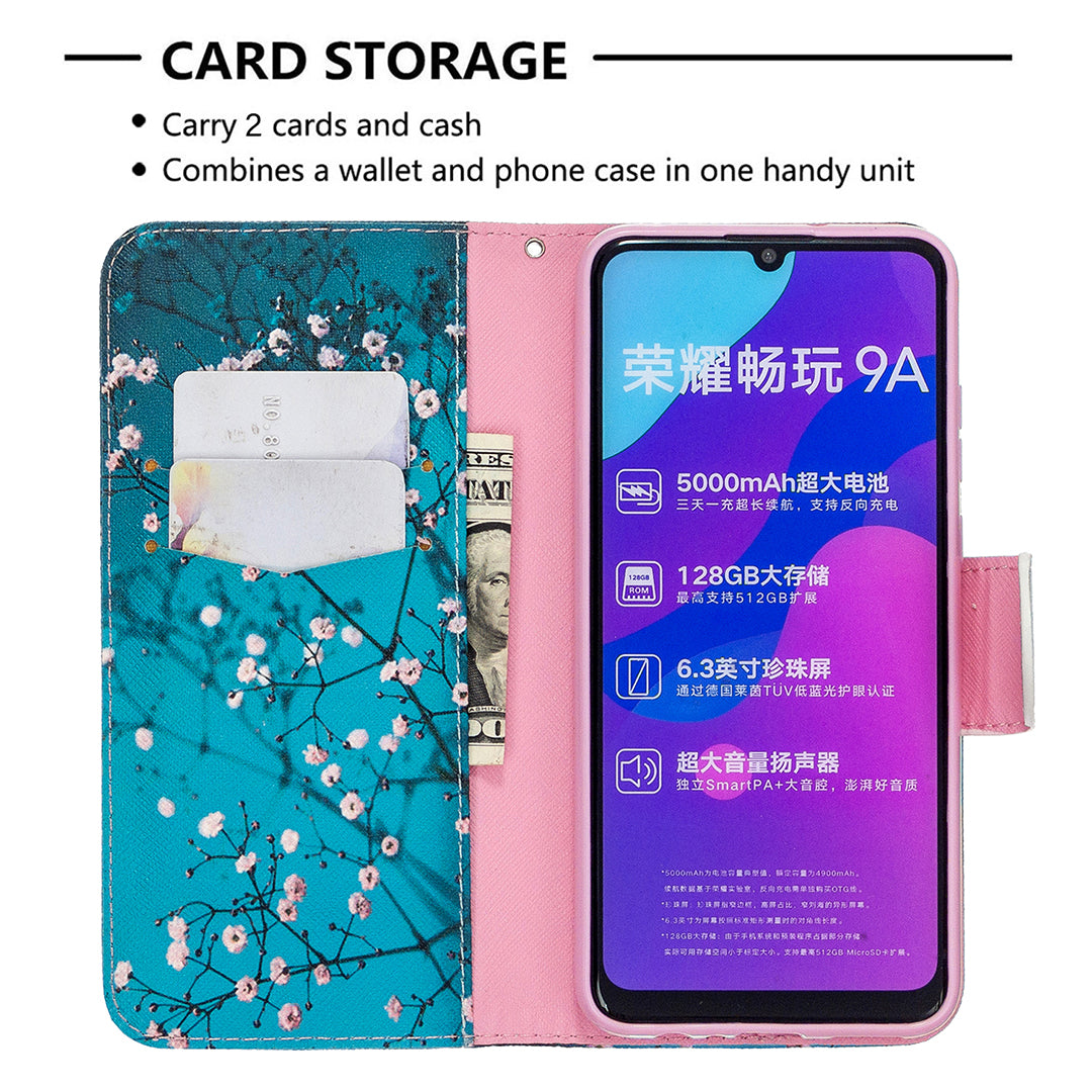 Pattern Printing Magnetic Leather Stand Case for Honor 9A