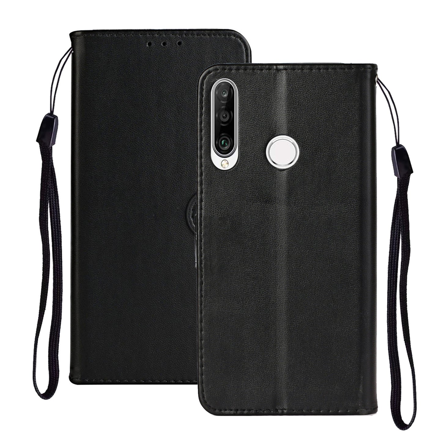Wallet Leather Stand Phone Case with Strap for Huawei Y6p