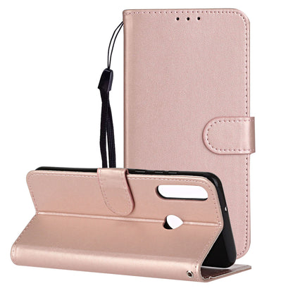 Wallet Leather Stand Phone Case with Strap for Huawei Y6p