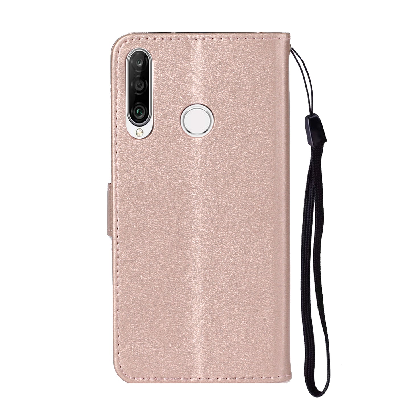Wallet Leather Stand Phone Case with Strap for Huawei Y6p