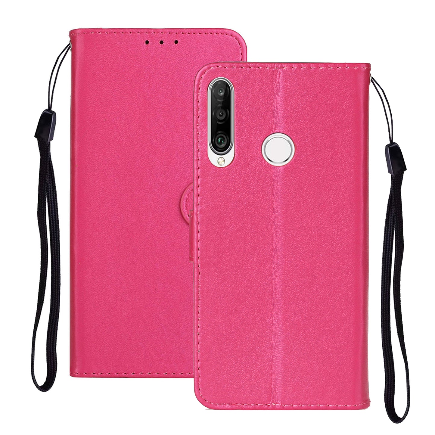 Wallet Leather Stand Phone Case with Strap for Huawei Y6p