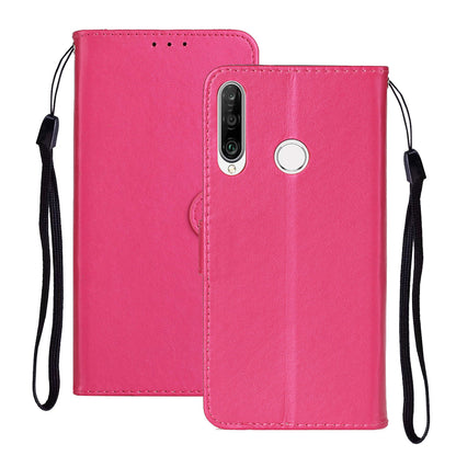 Wallet Leather Stand Phone Case with Strap for Huawei Y6p